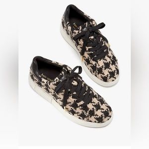 Kate Spade Women’s Lift Tweed Houndstooth Black Rose Sneakers Size 8.5 NEW